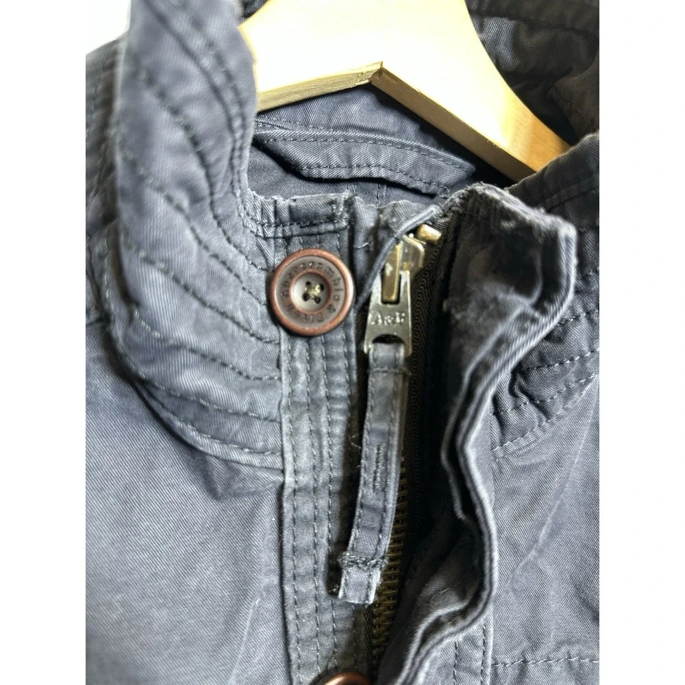 Abercrombie & Fitch Y2K Sentinel Jacket M Navy Blue Military Field Utility - Picture 6 of 14
